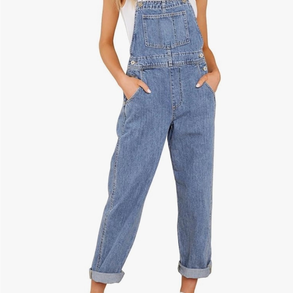 Vintage Blue Denim Jumpsuit with Adjustable Straps